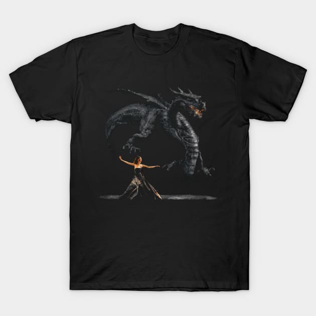 The Dragon Dance With a Girl T-Shirt by MythicalWorld